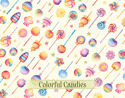 Colorful Candies Seamless Pattern