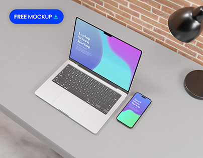 iPhone 15 Pro and Macbook Pro Mockup | Free Download