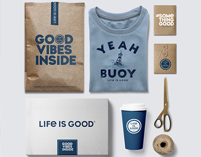 Retail Package Design for Life is Good apparel brand