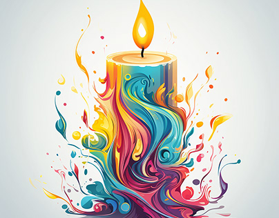 Vibrant Paint Abstract Candlelight