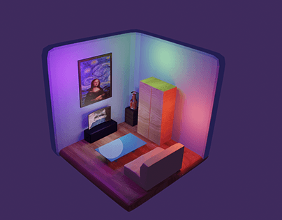 low poly room