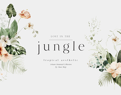 LOST IN THE JUNGLE Watercolor Tropical Collection