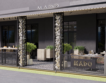 Визуализация летнего кафе MADO в Казахстане