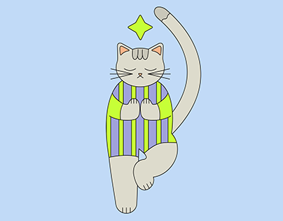 Zen cat - mascot for mindfulness app