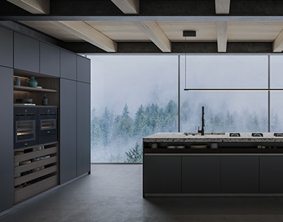 Dark and atmospheric kitchen