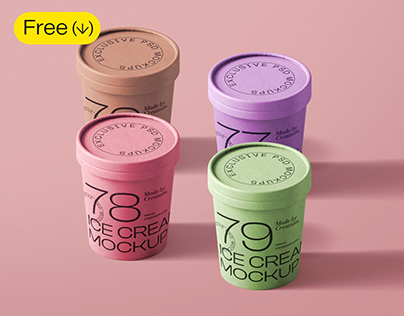😍 Free Ice Cream Packaging mockup
