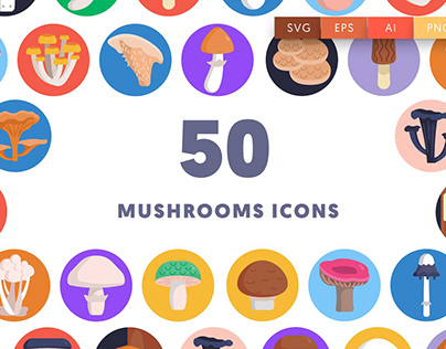 50 Mushrooms Icons