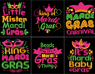 Mardi Gras Festival Typography Quotes