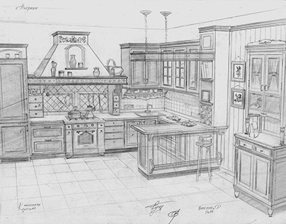 Кухни. Kitchens. Sketches
