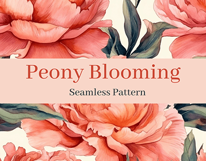 Peony Blooming Seamless Pattern