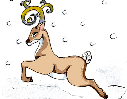 Jumping Reindeer card