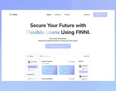 Website Concept Design for Finni - Flexible Loans