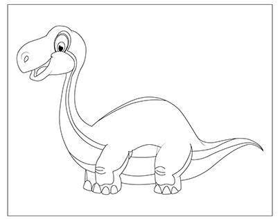 Giggle-Rific Dinosaur Coloring Page
