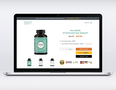 Ecommerce design for a supplements store