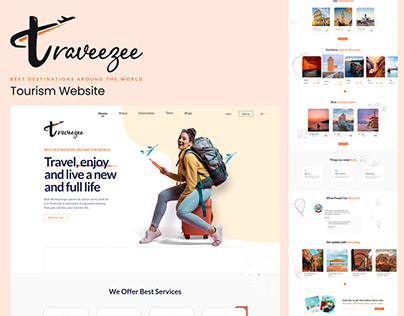 Traveezee - travel Website Landing Page UI Design