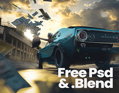 Yey, money for all! free .PSD and .Blend