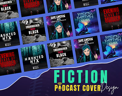 Fiction Podcast Cover Design with free mockup