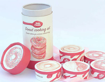 Donut cooking set packaging design