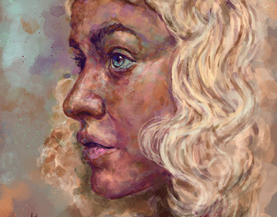 christina aguilera Digital Watercolor Study