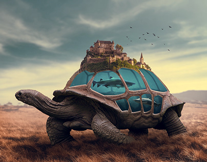 Tortoise Surrealism Underwater Photo