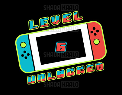 Level 6 Unlocked - Funny Gaming T-shirt Design