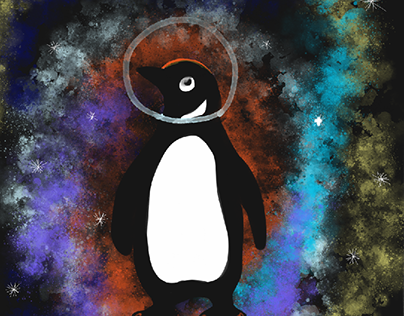 illustration penguin, cats
