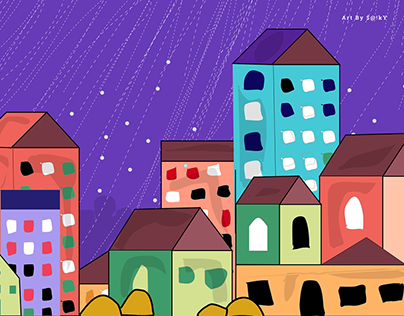 Illustration Windy Night ( City Illustration )