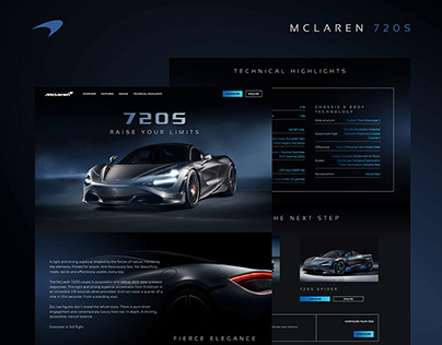 Miniatura progetto - McLaren 720S | Landing page