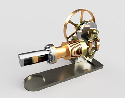 Motor Stirling - Modelado paramétrico Fusion 360