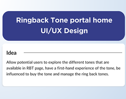 Ringing tone portal home UI/UX design