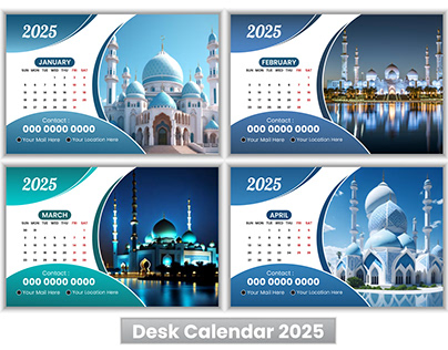 Creative elegant desk calendar design 2025