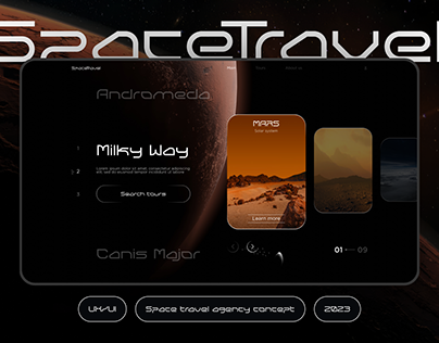 Space travel agency design concept