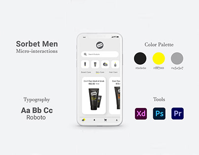 Sorbet for Men App Micro-interactions