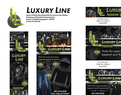 Concept Web Advertisements: Luxury Line Logo and Ads
