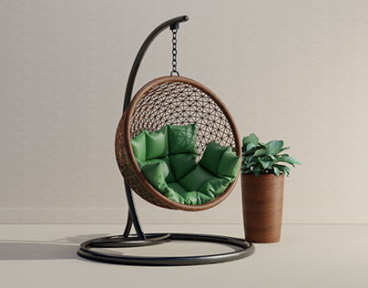 3D Product | Hanging Wood Chair