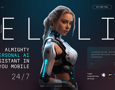 Creating a website design for AI Elli