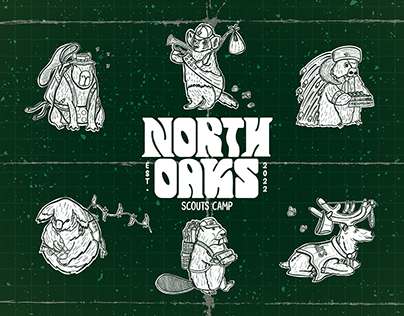 North Oaks Scouts Camp Illustration
