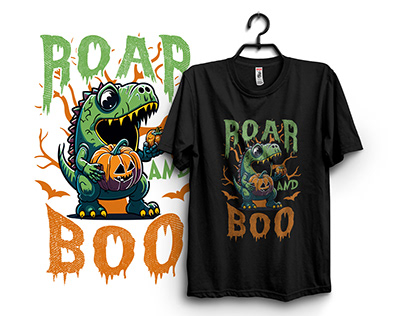 Halloween t rex t shirt design.