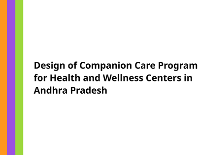 Design of CCP for Health and Wellness Centers in AP