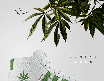 White sneakers {Marijuana Concept}