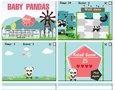 Baby Panda Game Puzzle & Catch