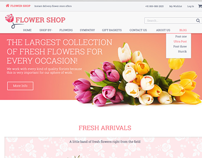 Flower Shop Website template concept design.
