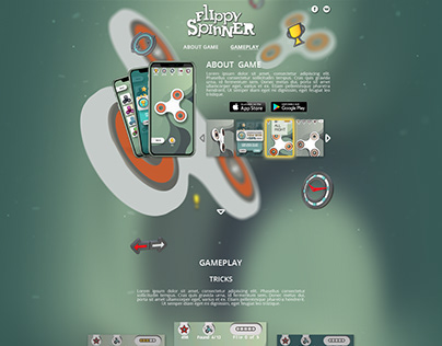 Дизайн сайта и игры Flippy Spinner