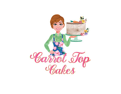 Carrot Top Cakes watercolor business logo