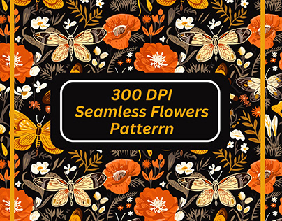 Seamless Orange Flowers Pattern