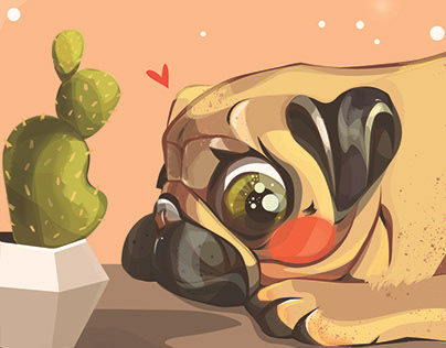 Pug and Cactus