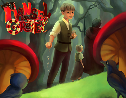 Classic children story hansel and gretel Vector Image