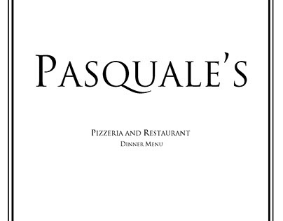Pasquales Dine-In and Dessert Menus