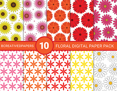 Floral digital papers