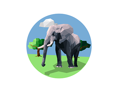 Polygonal Elephant Design